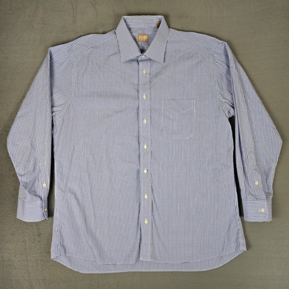 Gitman Brothers Other - Vintage Gitman Bros Shirt Mens 17.5-34‎ Blue White Plaid Button Down USA Made